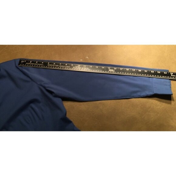 NEW YORK & COMPANY City Stretch Fitted Blouse, FRENCH BLUE, Pre-owned, Size L - Picture 5 of 7